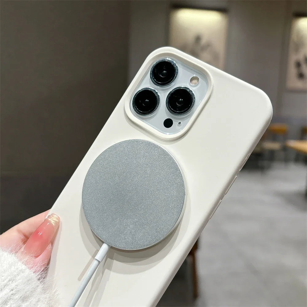 Luxury Skin Feel Original For Magsafe Phone Case For iPhone 17 16 Pro Max 15 14 13 12 Plus Wireless Charger Funda Silicone Cover