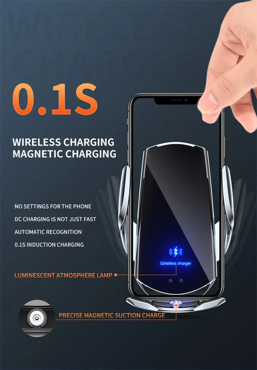 100W Wireless Car Charger Magnetic Car Phone Holder For iPhone 11 12 13 14 15 Pro Xiaomi Samsung Fast Charging Wireless Chargers