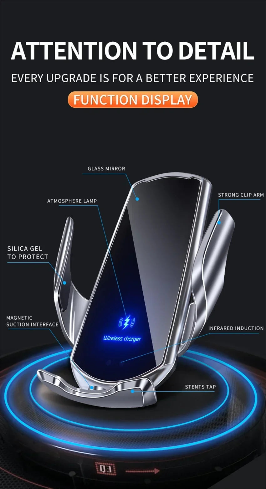 100W Wireless Car Charger Magnetic Car Phone Holder For iPhone 11 12 13 14 15 Pro Xiaomi Samsung Fast Charging Wireless Chargers