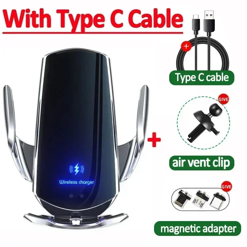 100W Wireless Car Charger Magnetic Car Phone Holder For iPhone 11 12 13 14 15 Pro Xiaomi Samsung Fast Charging Wireless Chargers