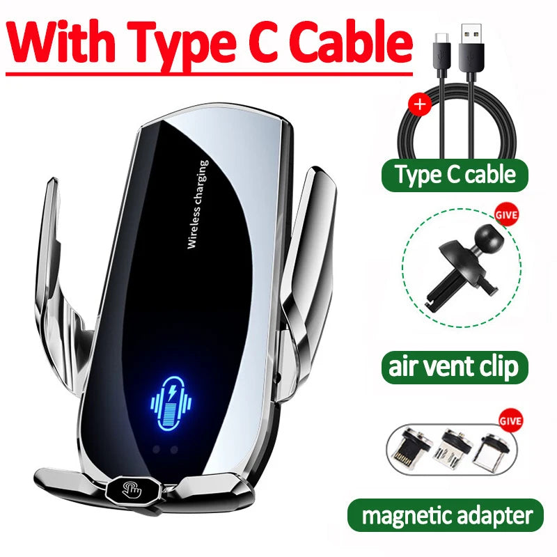 100W Wireless Car Charger Magnetic Car Phone Holder For iPhone 11 12 13 14 15 Pro Xiaomi Samsung Fast Charging Wireless Chargers